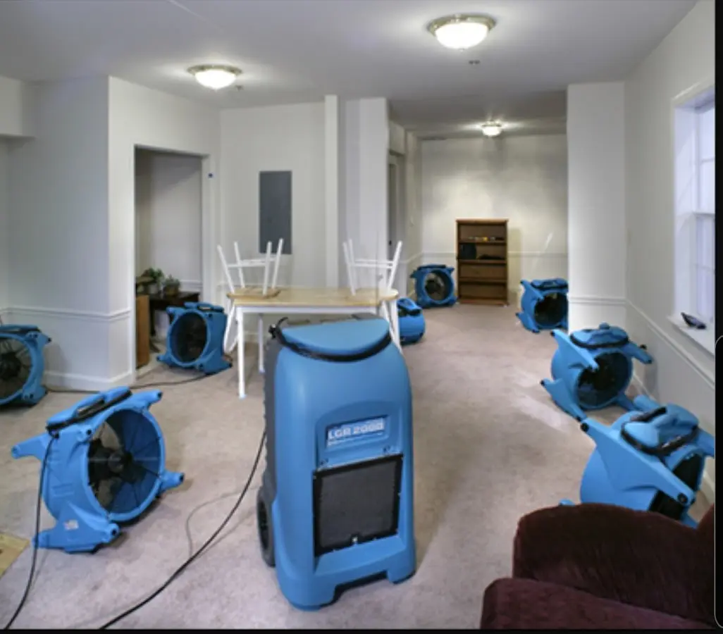 Air movers and dehumidifier setup for Water Extraction & Removal in Swainsboro